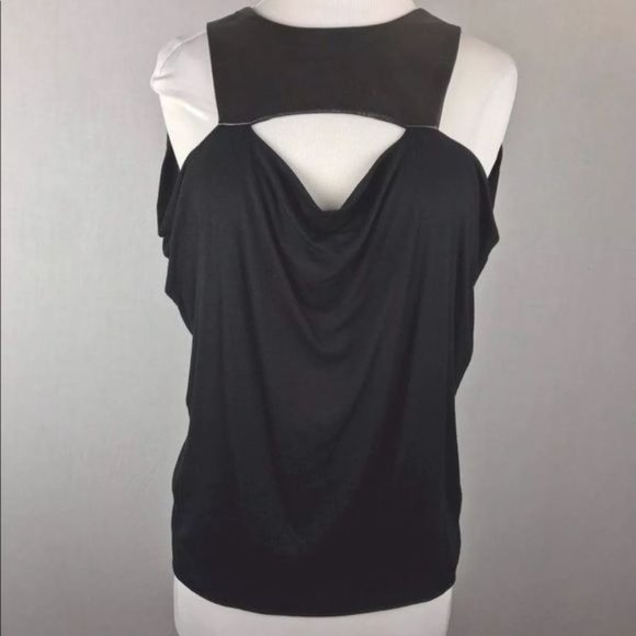 Yigal Azrouel Leather Bib Cut Out CUT25 Top - Picture 3 of 9